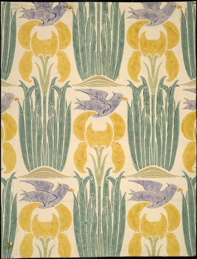 「鳥と花」のデザイン 作： Charles Francis Annesley Voysey